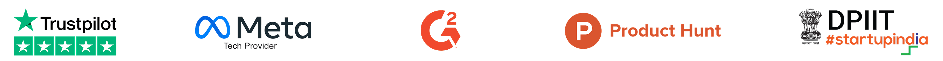 Trusted by Trustpilot, Meta, G2, Product Hunt and DPIIT