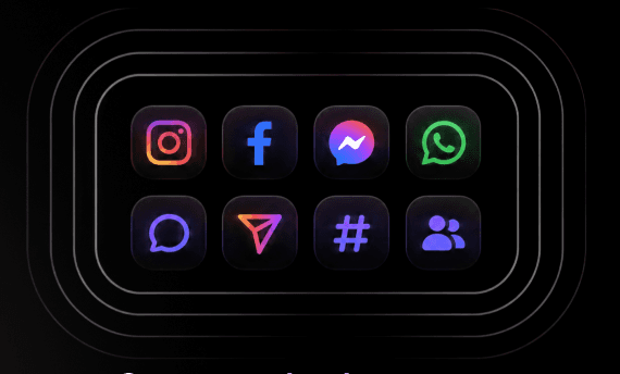 Connected social icons